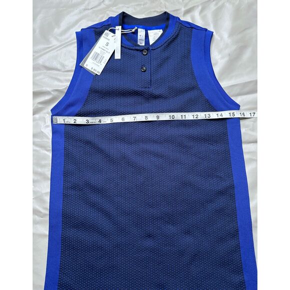 Adidas Women Small Ultimate 365 Tour Prime Knit Sleeveless Lucid Blue Golf shirt - Picture 8 of 9